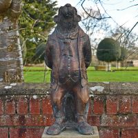 Front view of badger sculpture