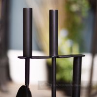close up of fireside tools