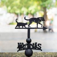 Bedlington Whippet & Cat Weathervane In The Park