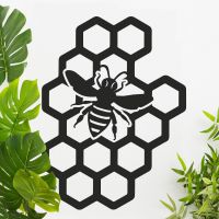 Black Bee Honeycomb Wall Art