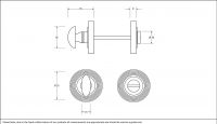 Aged Pewter Concealed Thumbturn Set with Layered Beehive Cover Dimensions
