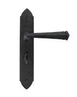 "Orelia" Beeswax Square Iron Gothic Lever Handles and Bathroom Lock
