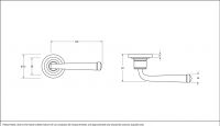 Aged Pewter Unsprung Lever Door Handle on Art Deco Rose Dimensions