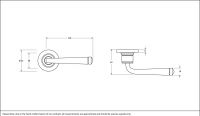 Aged Pewter Unsprung Lever Door Handle on Rose Dimensions