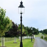 "Belgravia" Extra Large Lamp Post & Lantern in Situ on a Driveway