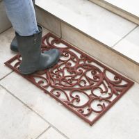 "Belleview" Rectangle Heart Doormat to Scale