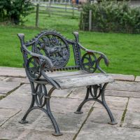 Aged Black Cast Iron "Dog" Single Seater Bench