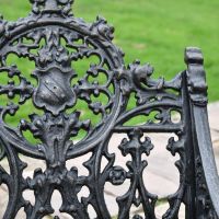 Close up of Cast Iron Aged Black Motif