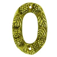 Berry & Leaf Polished Brass Numbers