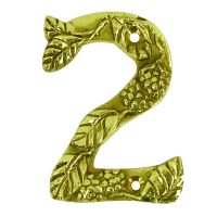 Berry & Leaf Polished Brass Numbers