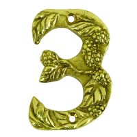 Berry & Leaf Polished Brass Numbers