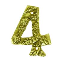 Berry & Leaf Polished Brass Numbers