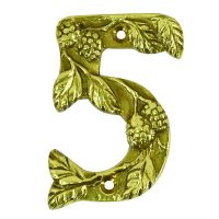 Berry & Leaf Polished Brass Numbers