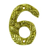 Berry & Leaf Polished Brass Numbers