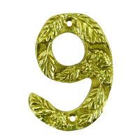 Berry & Leaf Polished Brass Numbers