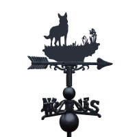 German Shephard Weathervane on White Background