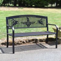 Iron & Steel Park Bench in Black with Bespoke "Airborne Forces" British Parachute Regiment Design