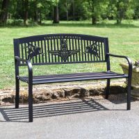 Bespoke "Airborne Forces" British Parachute Regiment Iron & Steel Park Bench in Black