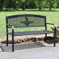 Bespoke "Utrinque Paratus" British Parachute Regiment Iron & Steel Park Bench in Black