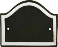 Blank Arched House Number Plaque - Black Iron & White