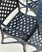 close-up of the "lattice" Design on the Seat of the Chair