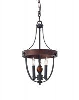 "Elthorp Manor" Black and Antique Iron Medieval Chandelier