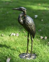 "Kingsley Crane" Black & Gold Cast Aluminium Crane Sculpture in Situ