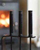 Close-Up of Handles for Three Piece Black Arm Contemporary Companion Set 52cm