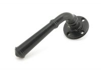 Black Beeswax Lever Door Handle on Beehive Rose Fixings
