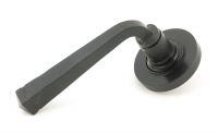 Black Beeswax Lever Door Handle on Rose