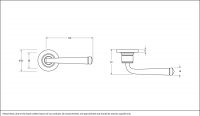 Black Beeswax Lever Door Handle on Rose Dimensions