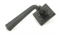 Black Beeswax Lever Door Handle on Square Rose Side View