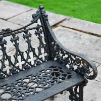 Cast Iron Aged Black Garden Bench 