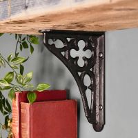 Black Cast Iron Coalbrookdale Shelf Bracket 18 x 13cm