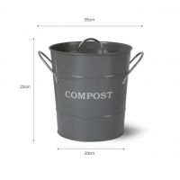 Grey 3.5L Compost Bucket Measurements