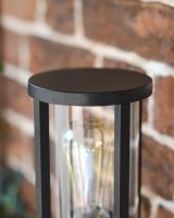 Close-Up of Round Top on Black Contemporary "Charlotte" Outdoor Wall Light