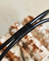 Close-Up of Handle for Black Contemporary Circular Log Rack & Holder With Handle - 45cm