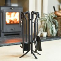 Black Contemporary "Quad Stand" Four Piece Companion Set