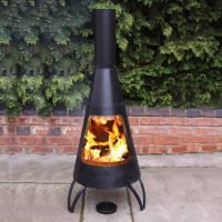 Contemporary Chimenea in a Black & Copper Finish 