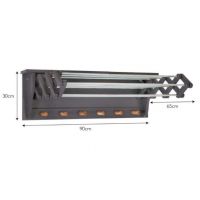 Charcoal Black Extendable Wall Mounted Clothes Drying Rack Measurements