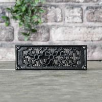 "Flower Pattern" Flat Air Brick Cover in Black 