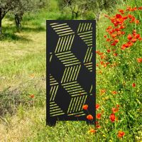 Black Geometric Cube Garden Screen