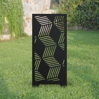 Black Geometric Cube Garden Screen