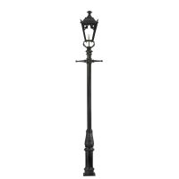 Black Gothic Lamp Post & Lantern Set 3.7m 