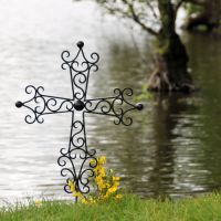 “St Peter” Wrought Iron Scroll Design Grave Marker