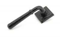 Black Hammered Lever Door Handle on Square Rose Handle