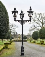 Black Triple Headed Harrogate Lamp Post