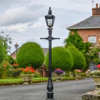 Black Harrogate Lamp Post Set - 2m