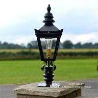 Harrogate Pillar Light and Lantern Set in Situ on a Driveway