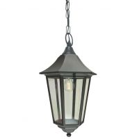Black Hexagonal Conical Chain Hanging Lantern